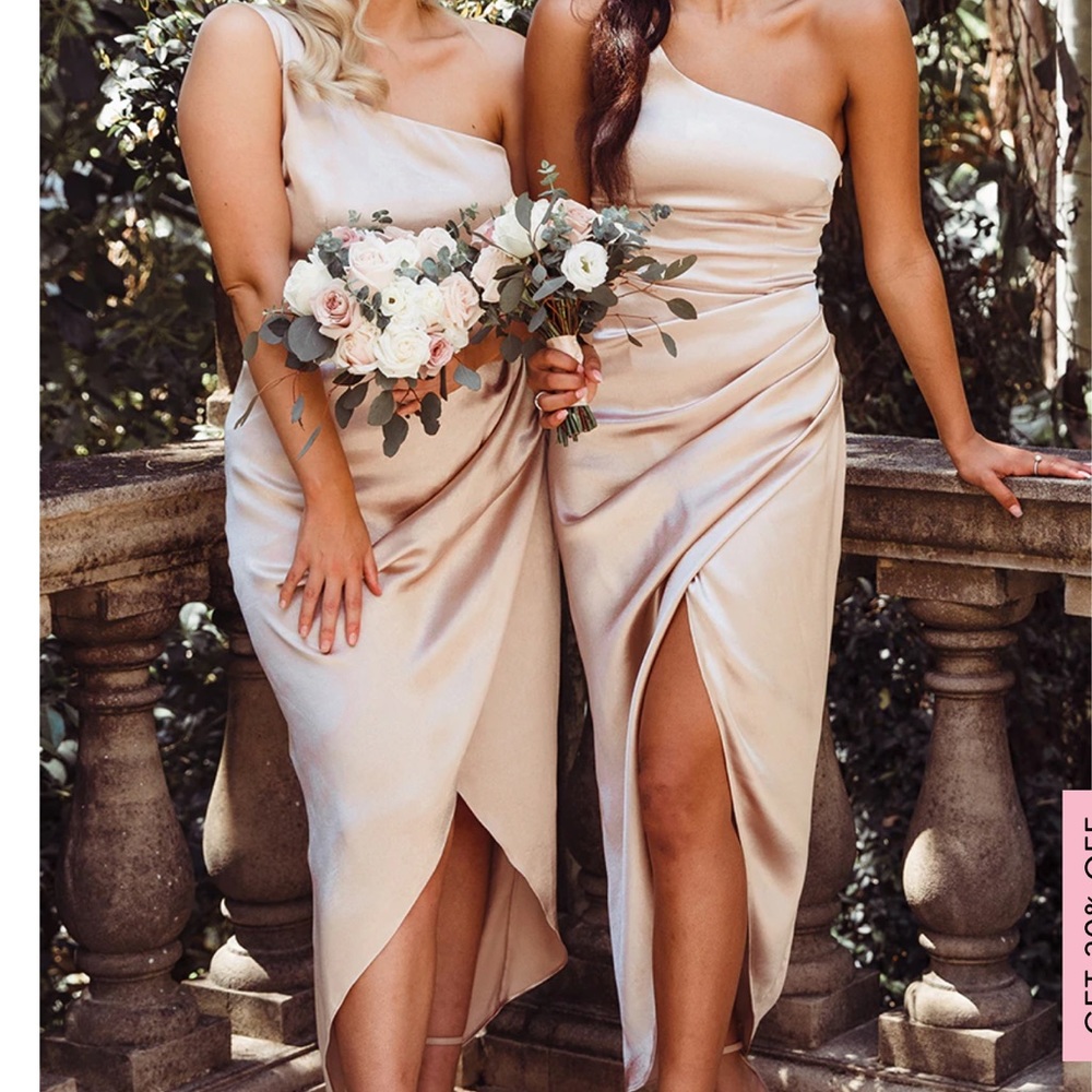 White Fox Boutique Willow Wrap dress champagne